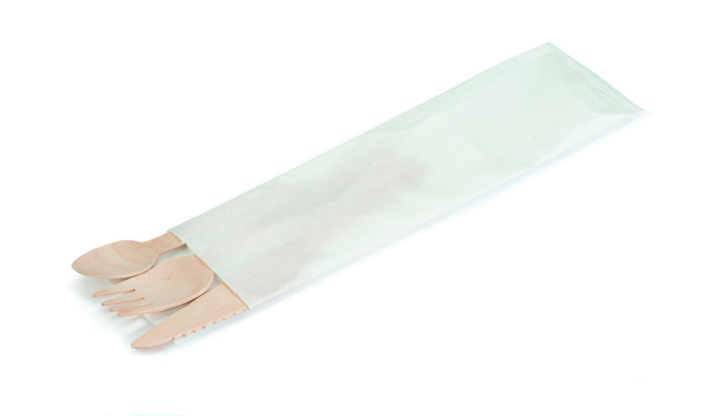 Couverts de table jetables en bois - Kit de 4 pices - Lot de 500