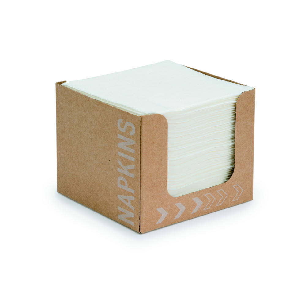 Duni Serviettes de table en papier blanches 20 x 20 cm - Bote distributrice de 50