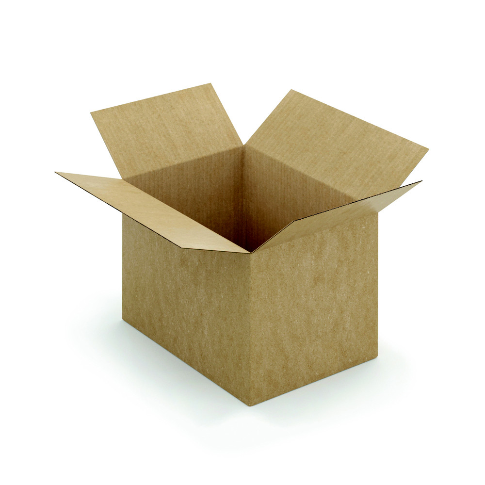 Caisse  montage instantan en carton simple cannelure brun - L.35 x l.25 x H.25 cm - Lot de 20