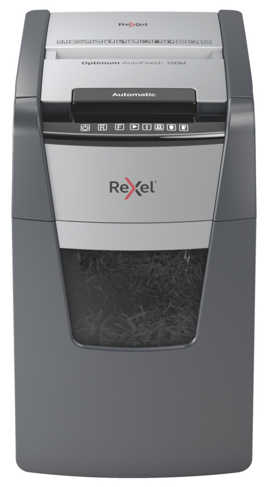 Rexel Destructeur de documents Optimum Auto+ 150M coupe micro DIN P5 - 150 feuilles - corbeille 44L