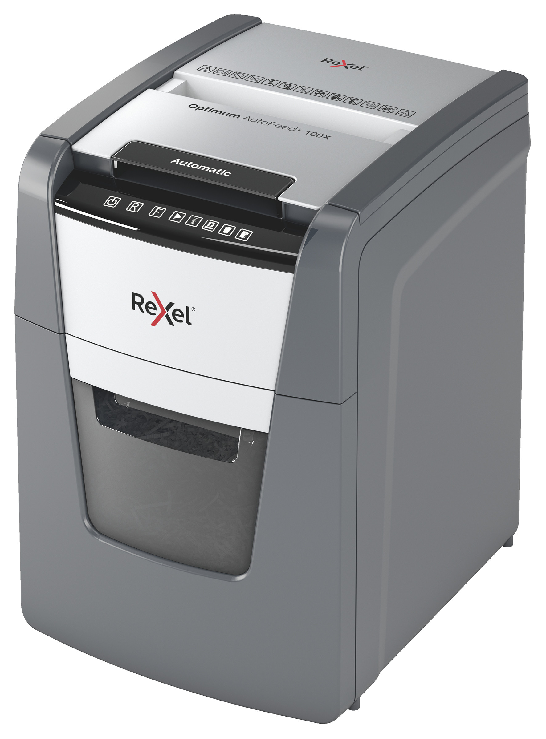 Rexel Destructeur de documents Optimum Auto+ coupe croisée DIN P4 100 feuilles corbeille