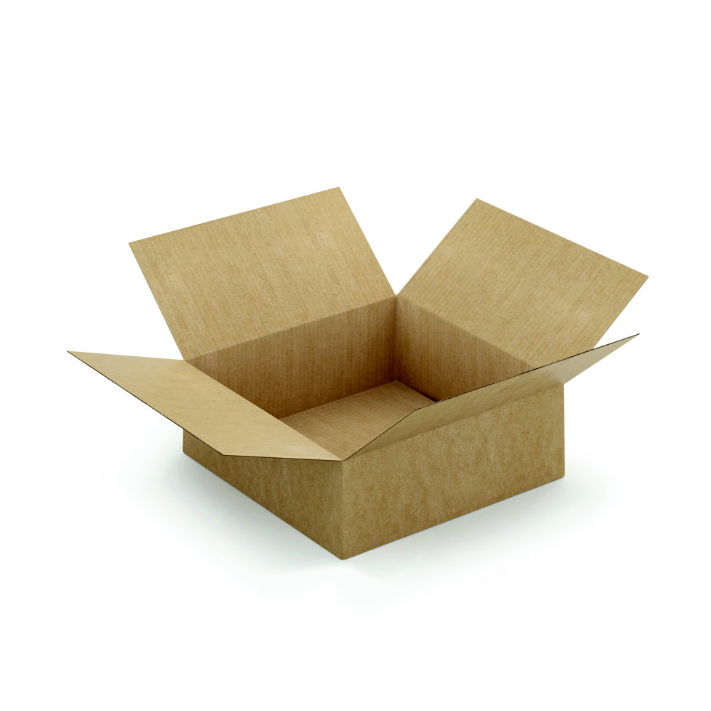 RAJA Caisse  montage instantan en carton simple cannelure brun - L.40 x l.40 x H.15 cm - Lot de 10