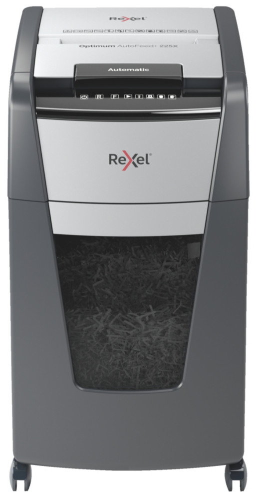 Rexel Destructeur de documents Optimum Auto+ 225X coupe croise DIN P4 - 225 feuilles - corbeille 60L