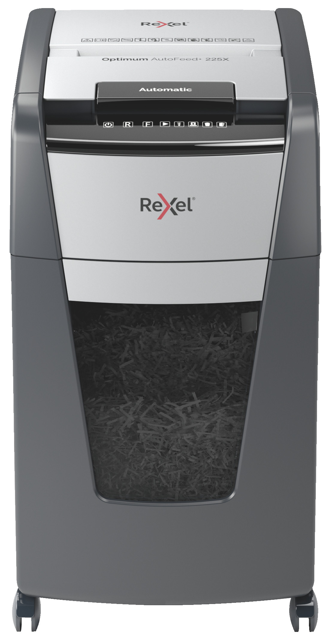 Rexel Destructeur de documents Optimum Auto+ coupe croisée DIN P4 225 feuilles corbeille