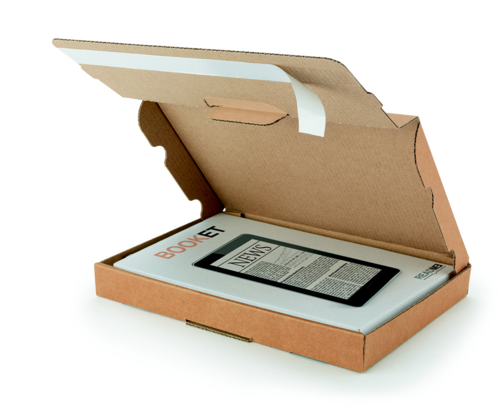 Bote postale extra-plate fermeture adhsive en carton simple cannelure brun - L.22,5 x l.15 x H.2,5 cm - Lot de 50