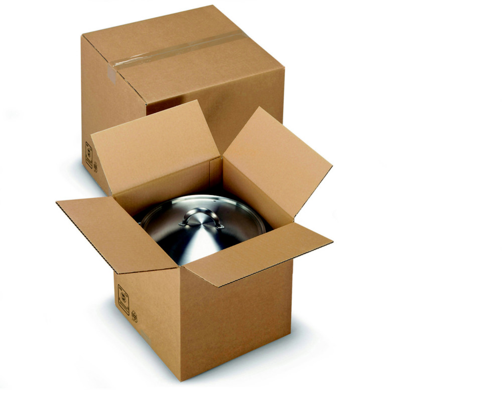 RAJA Caisse amricaine carton simple cannelure - L.30 x l.30 x H.30 cm - Kraft brun - Lot de 25