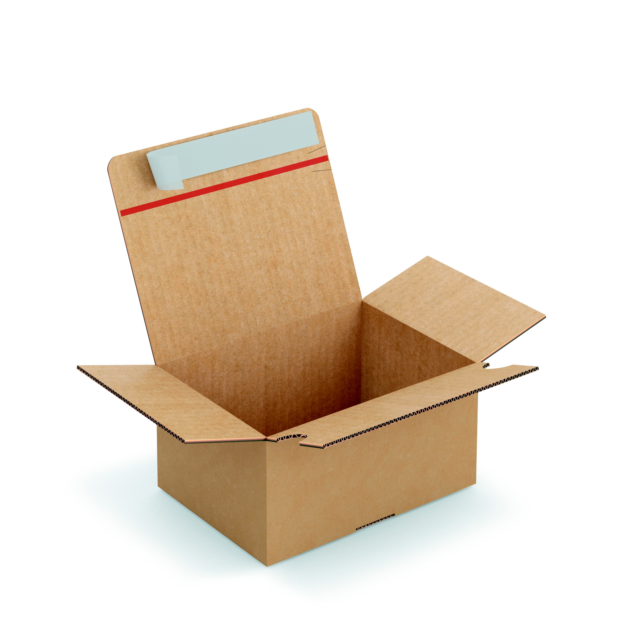 Caisse à montage instantané et fermeture adhésive en carton simple cannelure brun - L.21,5 x l.15,5 x H.11 cm - Lot de 20