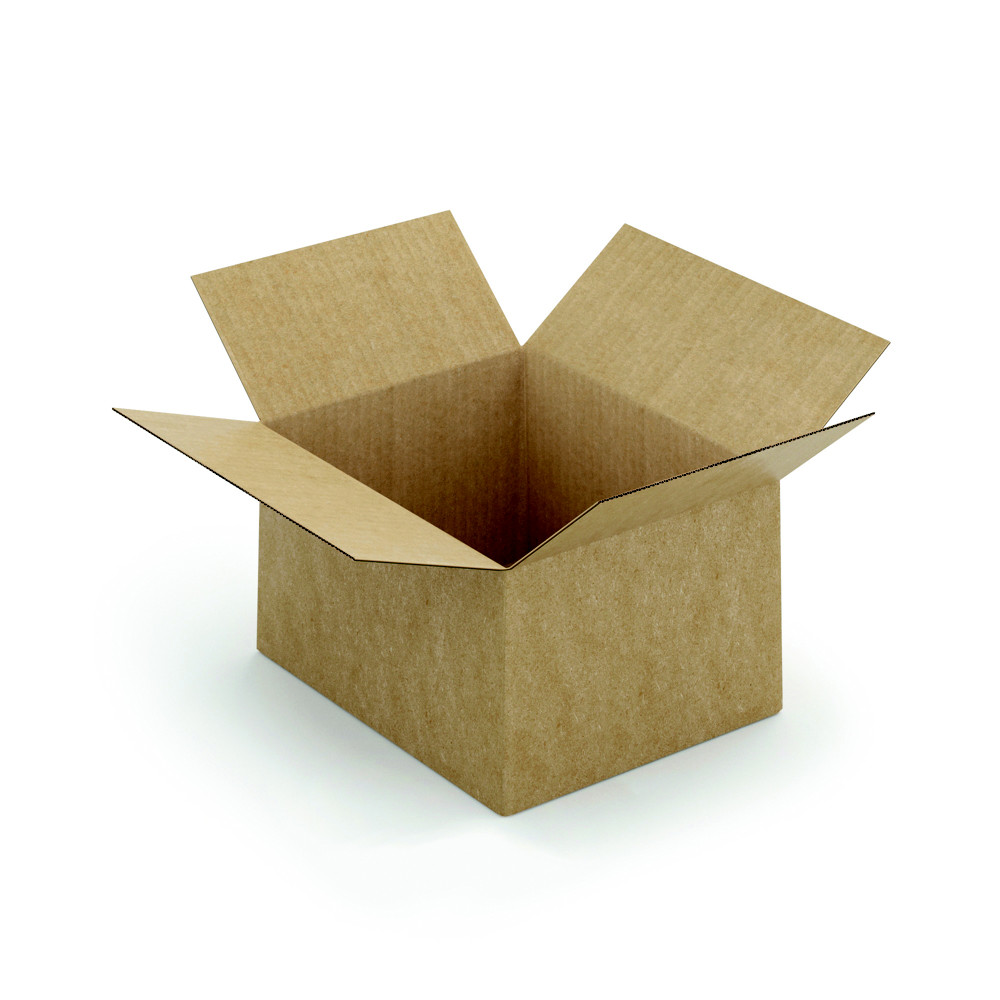 Caisse  montage instantan en carton simple cannelure brun - L.25 x l.20 x H.15 cm - Lot de 20