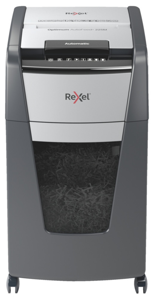 Rexel Destructeur de documents Optimum Auto+ 225M coupe micro DIN P5 - 225 feuilles - corbeille 60L