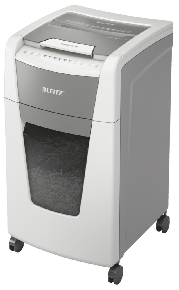 Leitz Destructeur de documents IQ Auto+ Office 300 coupe croise DIN P4 - 300 feuilles - Corbeille 60L