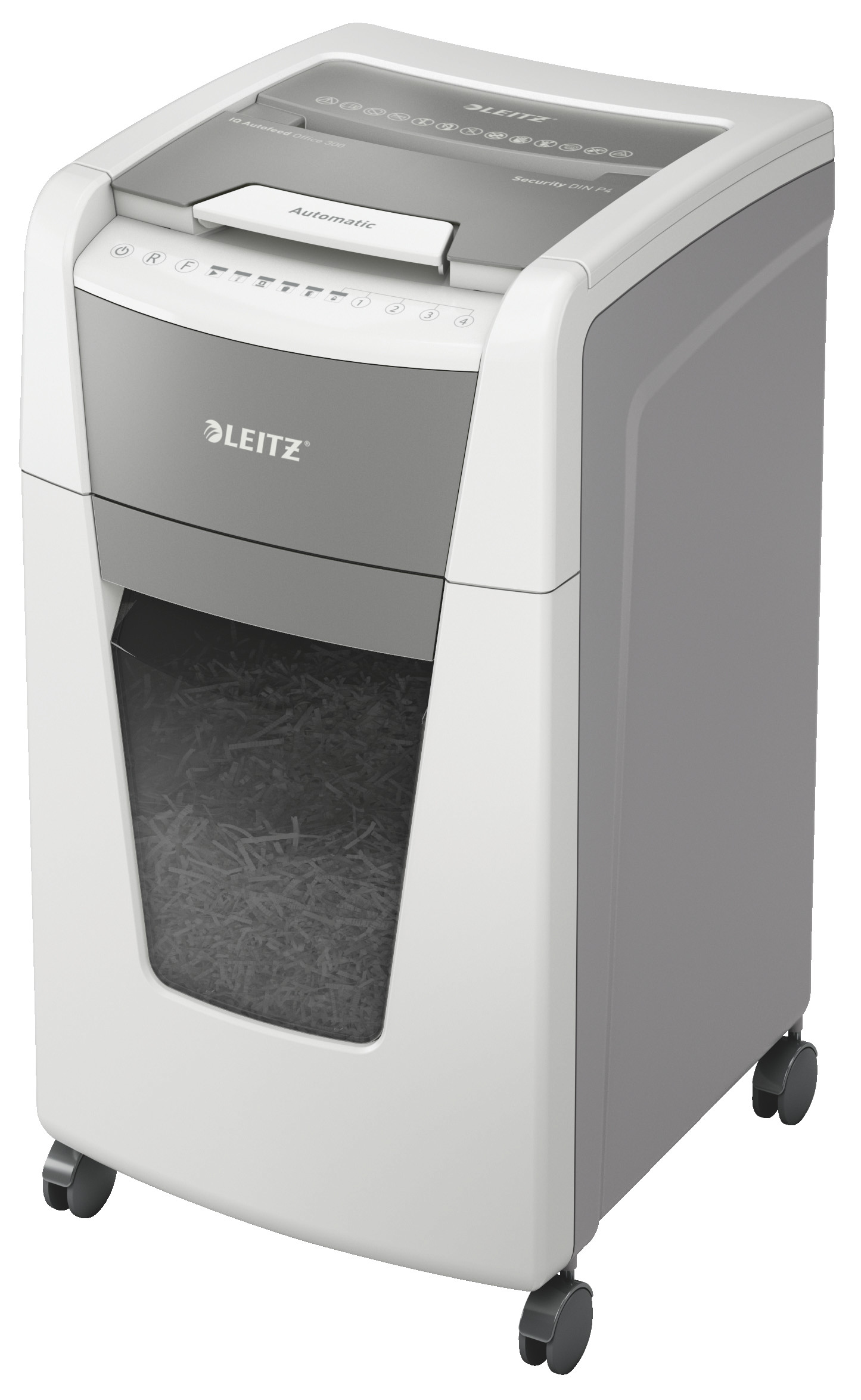 Leitz Destructeur de documents IQ Auto+ Office 300 coupe croisée DIN P4 300 feuilles Corbeille