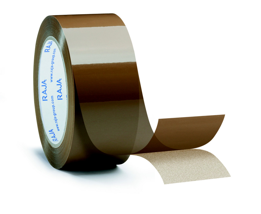 RAJA Ruban adhsif d'emballage standard en polypropylne 28 microns 48 mm x 100 m - Havane  - lot de 36