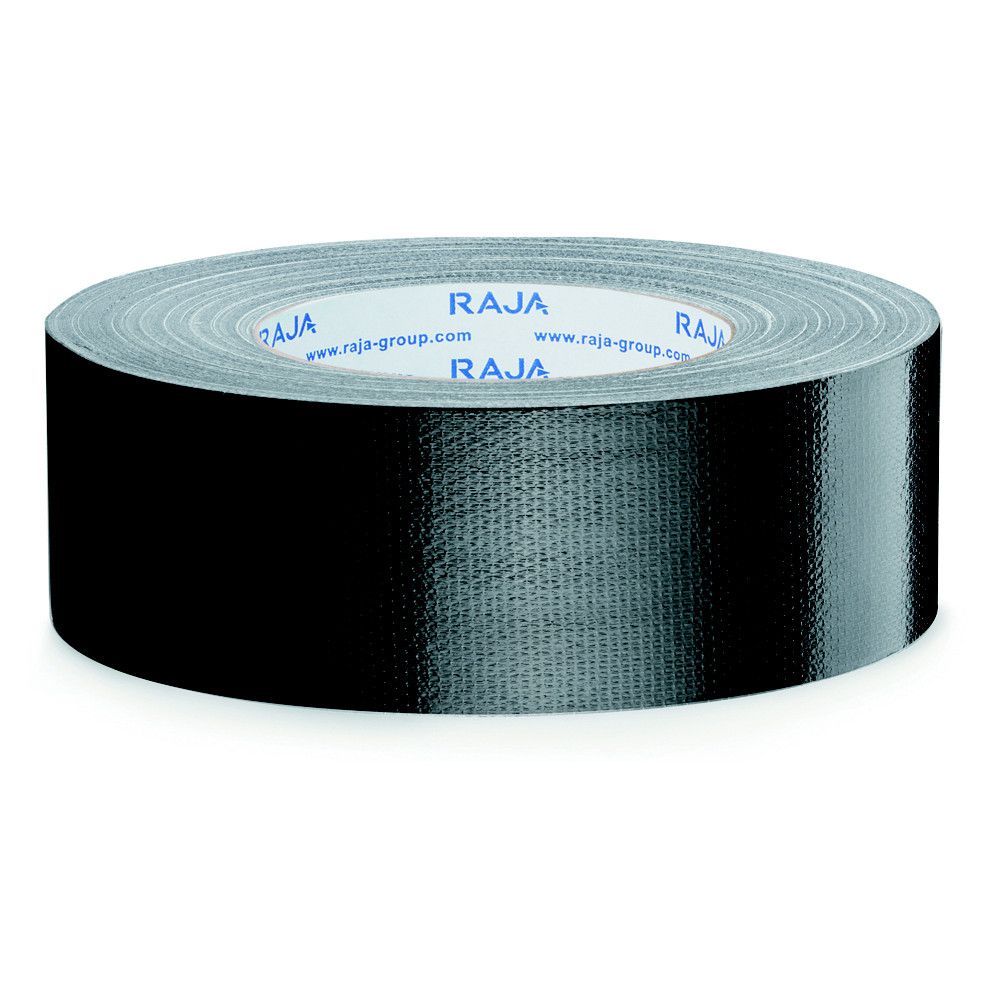 RAJA Ruban adhsif toile brillant tanche 50 mm x 51 m - Noir - Lot de 3