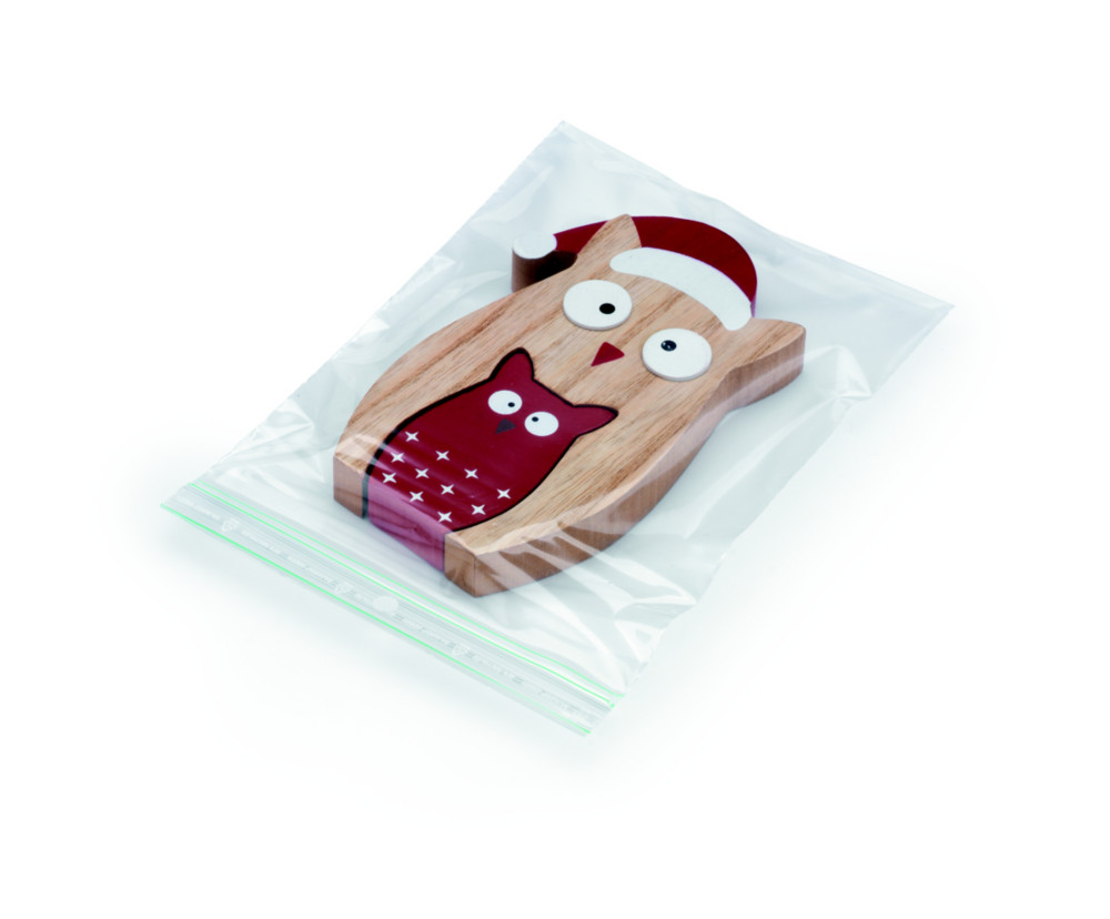 RAJA Sachet plastique recycl  fermeture Zip - 16 x 22 cm - Epaisseur 60 microns - Transparent - Carton de 1000