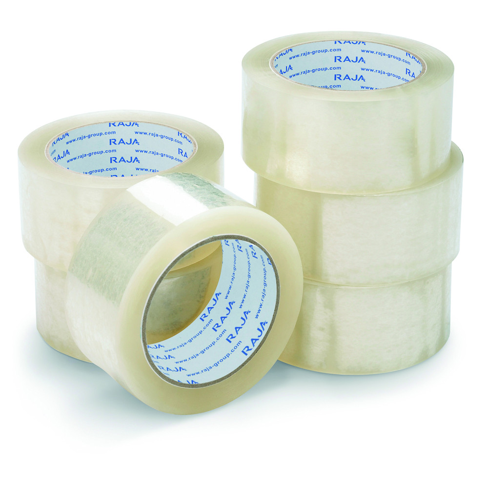 RAJA Ruban adhsif d'emballage rsistant en polypropylne silencieux 35 microns 50 mm x 66 m - Transparent  - lot de 36