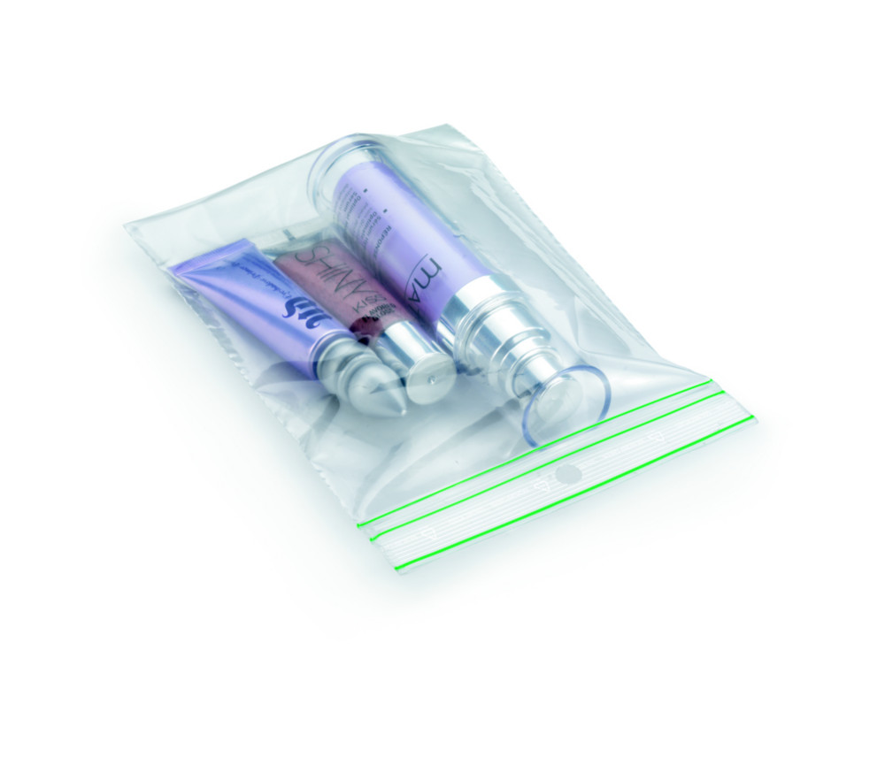 RAJA Sachet plastique recycl  fermeture Zip - 8 x 12 cm - Epaisseur 60 microns - Transparent - Carton de 1000