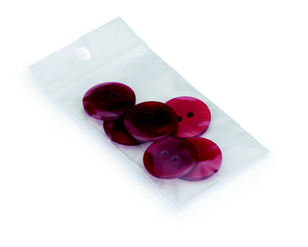 Sachet plastique  fermeture Zip - 4 x 6 cm - Epaisseur 50 microns - Transparent - Carton de 1000