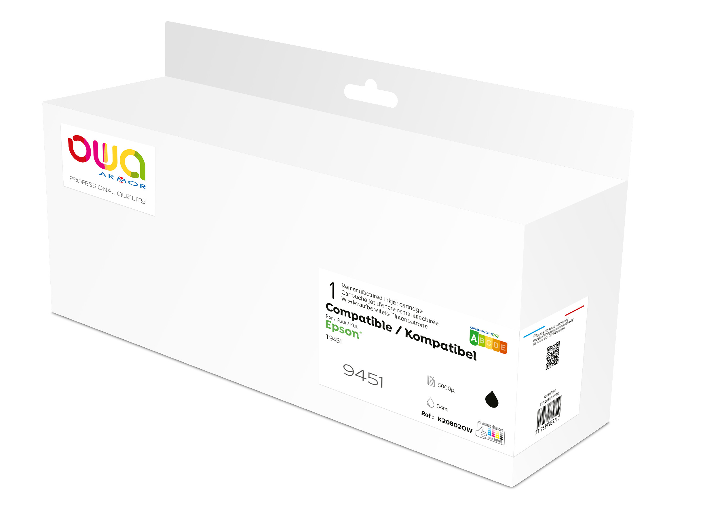 OWA Cartouche d'encre compatible EPSON T9451 - K20802OW - Noir