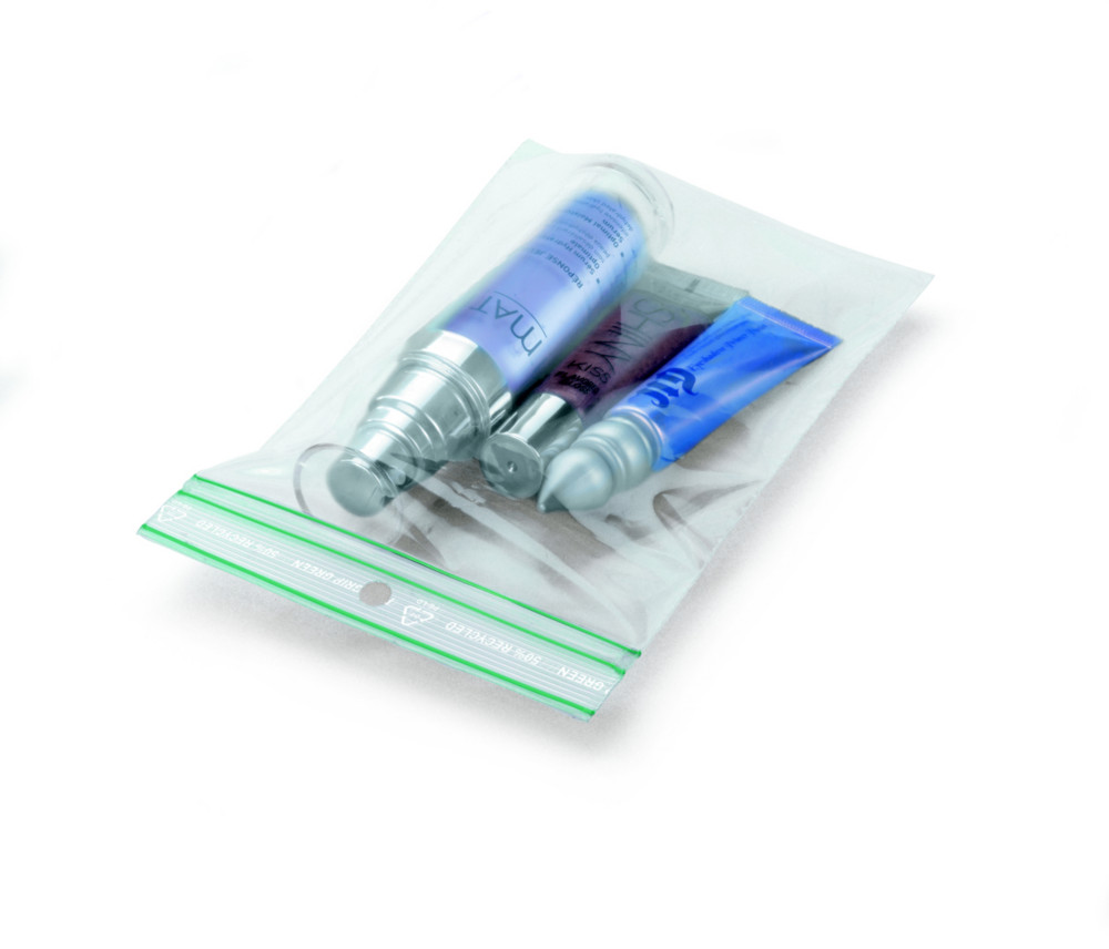 RAJA Sachet plastique recycl  fermeture Zip - 18 x 25 cm - Epaisseur 60 microns - Transparent - Carton de 1000