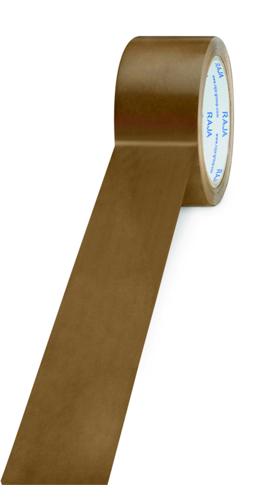 RAJA Ruban adhsif d'emballage rsistant en PVC silencieux 32 microns 50 mm x 66 m - Havane  - lot de 36
