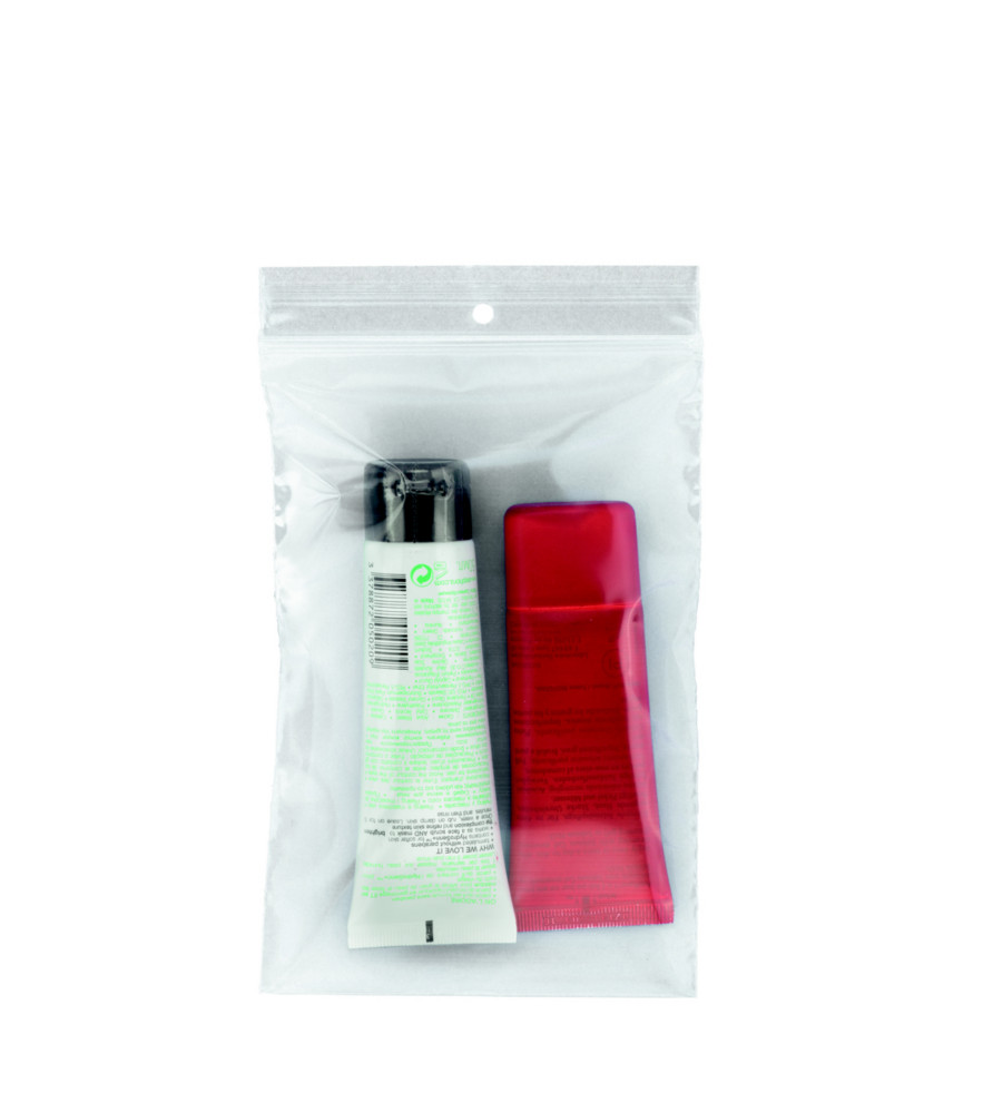 RAJA Sachet plastique  fermeture Zip - 12 x 18 cm - Epaisseur 50 microns - Transparent - Carton de 1000