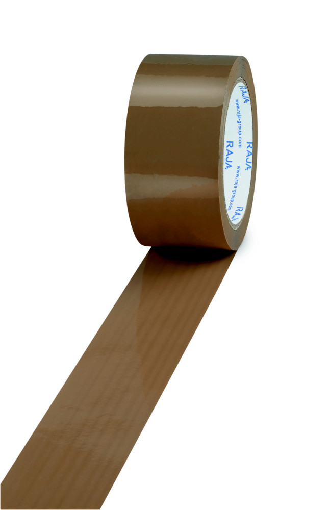 RAJA Ruban adhsif d'emballage standard en polypropylne 28 microns 48 mm x 66 m - Havane  - lot de 36