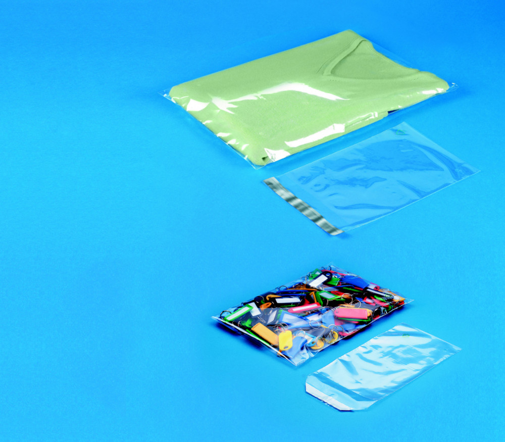 Sachet plastique haute brillance  fermeture adhsive - 16 x 22 cm - Transparent - Carton de 1000