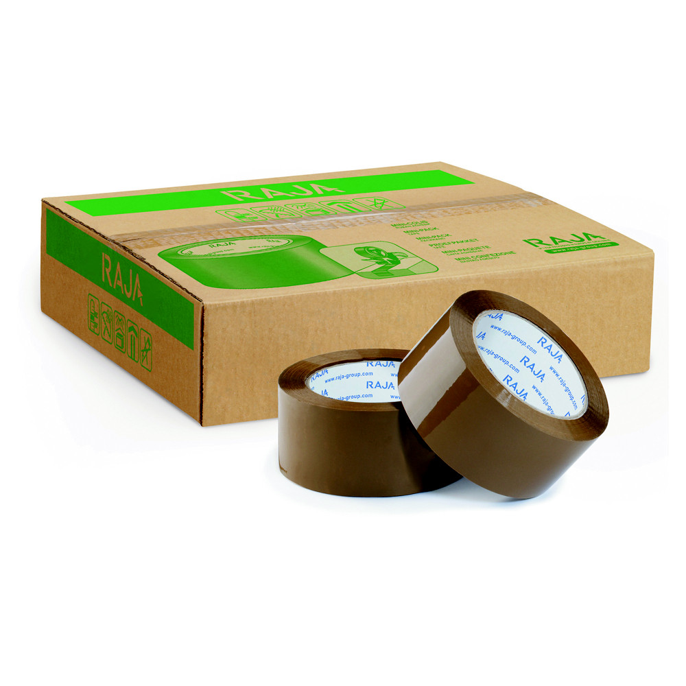 RAJA Ruban adhsif d'emballage rsistant en polypropylne silencieux 35 microns 50 mm x 66 m - Havane  - lot de 6