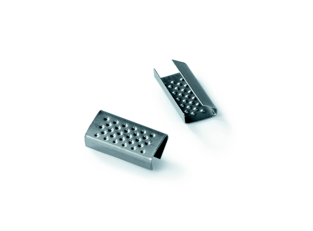 RAJA Chape semi-ouverte  picots pour feuillard en acier galvanis - Lot de 2000