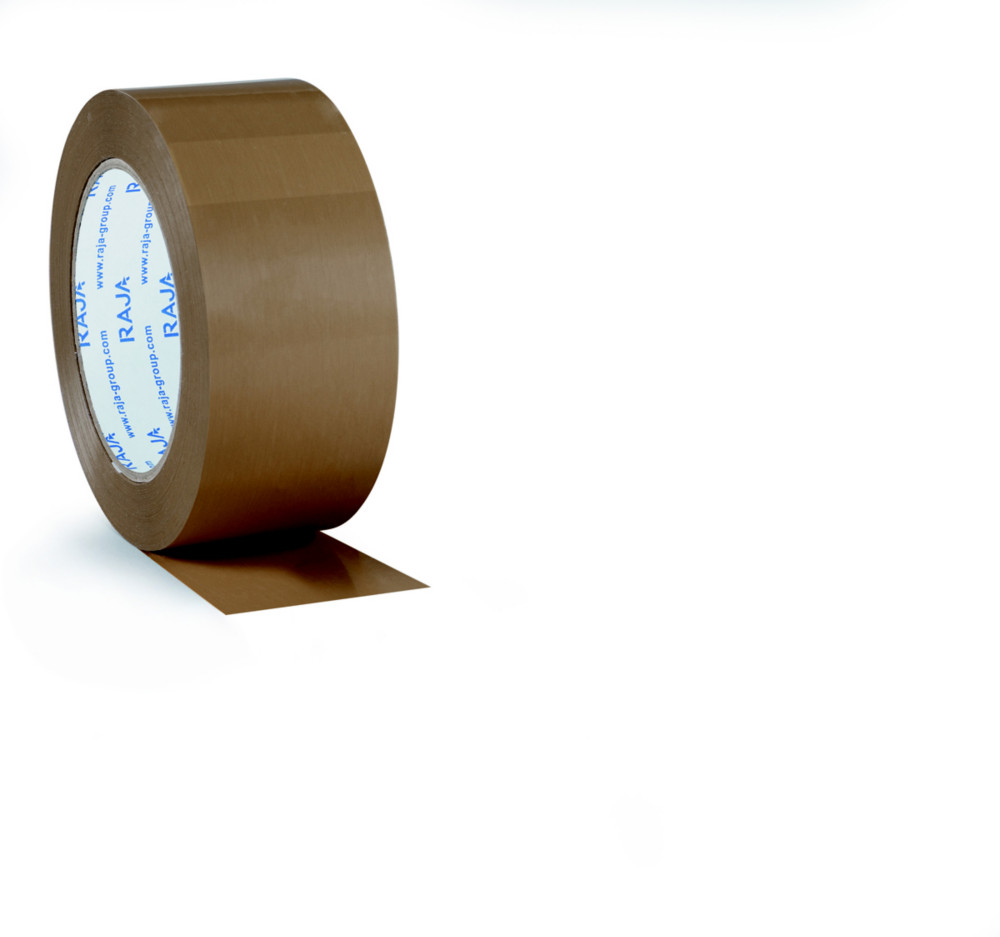 RAJA Ruban adhsif d'emballage rsistant en PVC silencieux 32 microns 50 mm x 100 m - Havane  - lot de 36