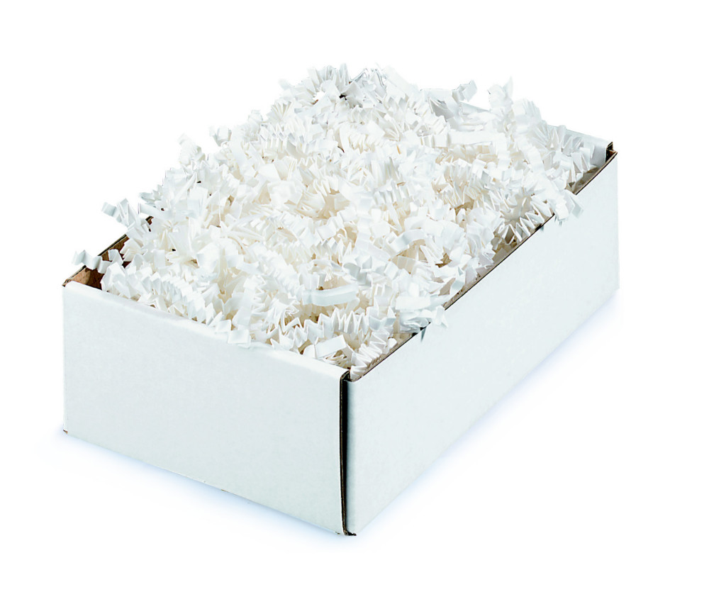 Frisure papier kraft Blanc particules de calage - Bote de 5 kg