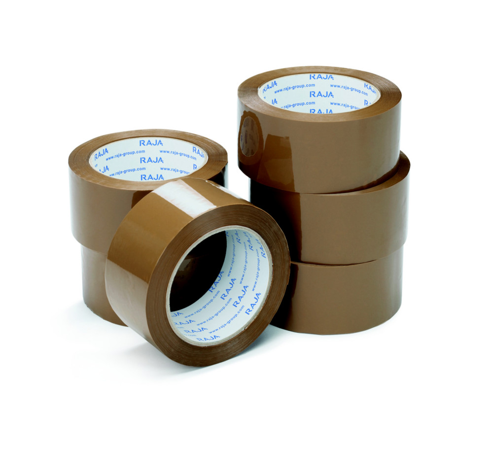 RAJA Ruban adhsif d'emballage rsistant en polypropylne silencieux 35 microns 50 mm x 66 m - Havane  - lot de 36