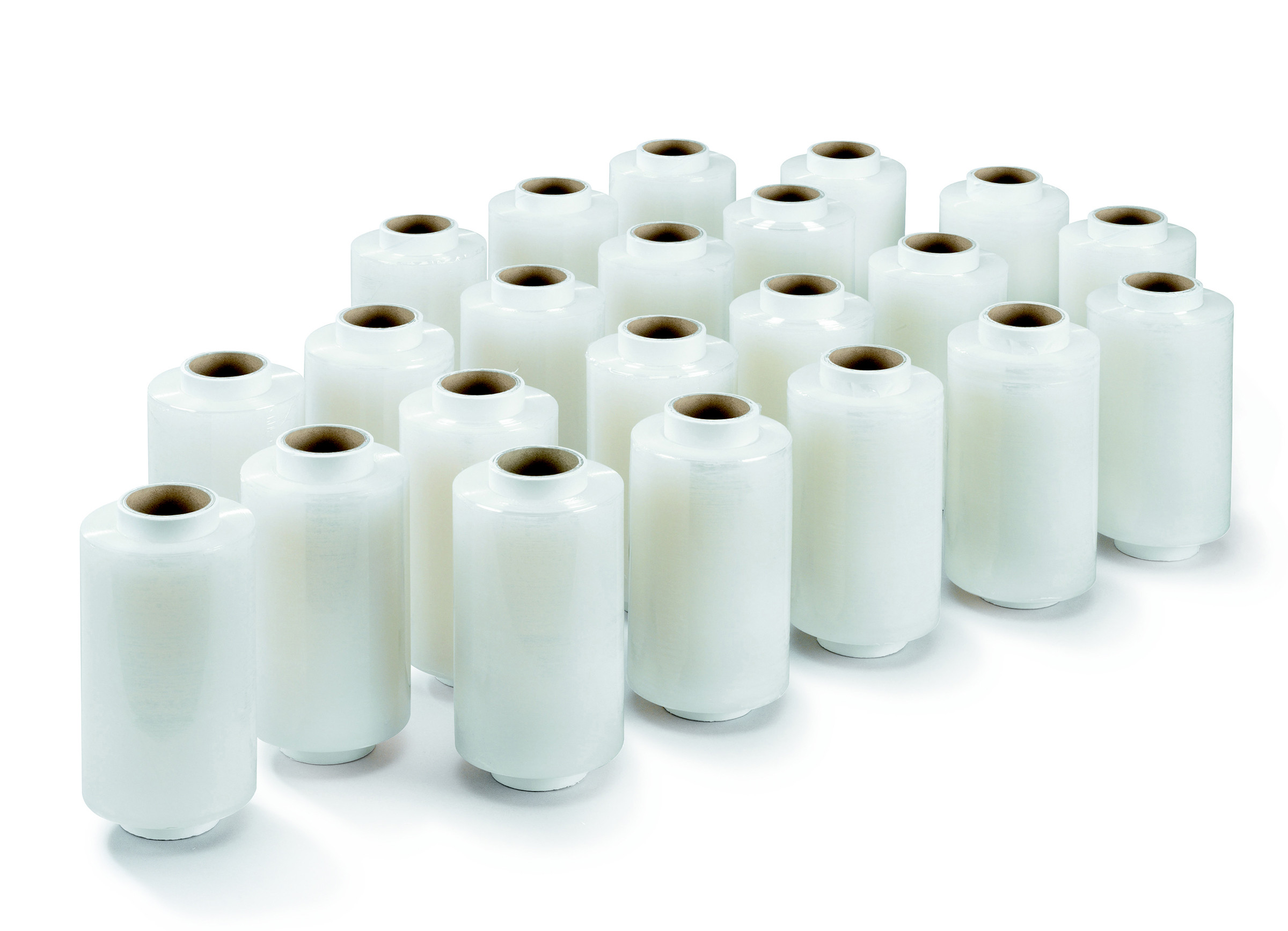 RAJA+Mini+bobines+de+film+emballage+etirable+23+microns+12,5+cm+x+150+m+-+Transparent+-+Lot+de+24