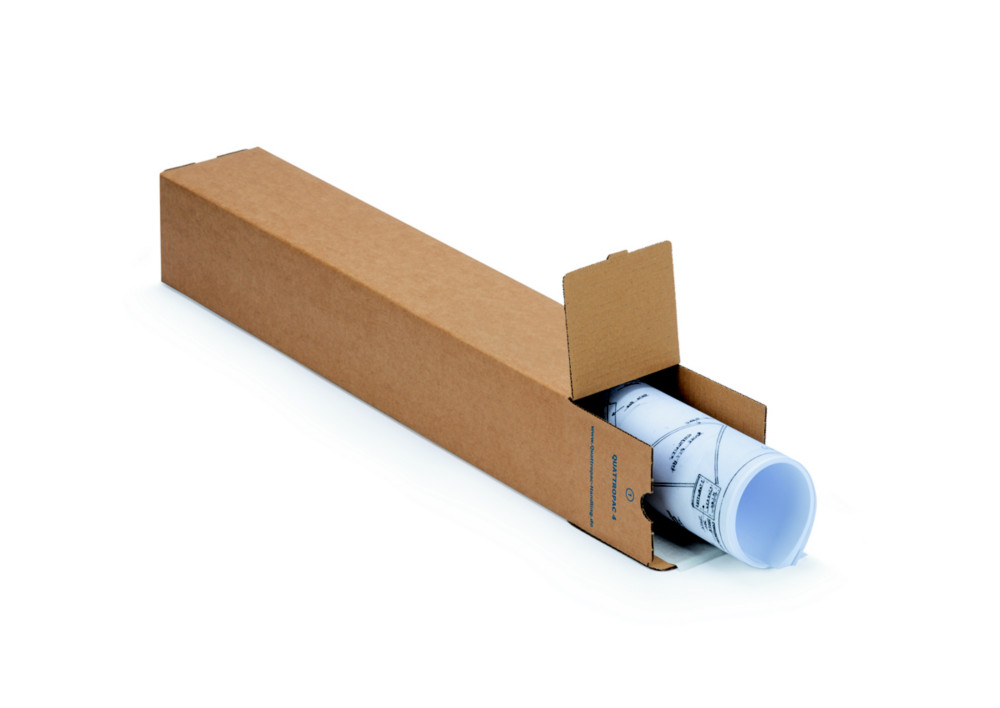 Tube d'expdition carr avec fermeture adhsive en carton simple cannelure brun - Diam.int.105 x L.700 mm - Lot de 10