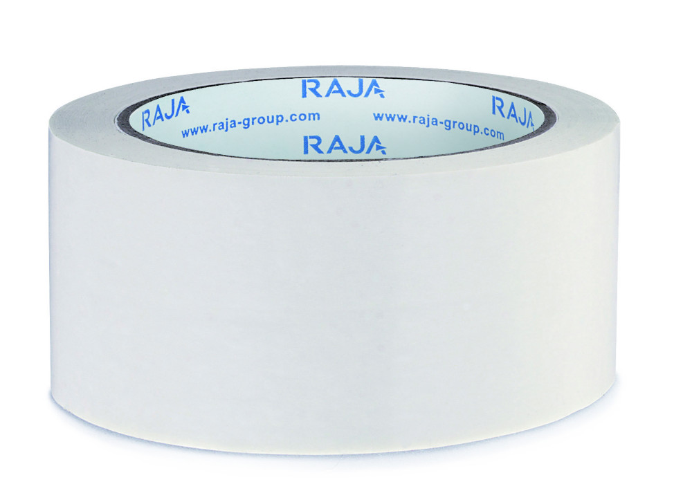 RAJA Ruban adhsif d'emballage rsistant en PVC silencieux 32 microns 50 mm x 66 m - Blanc  - lot de 6