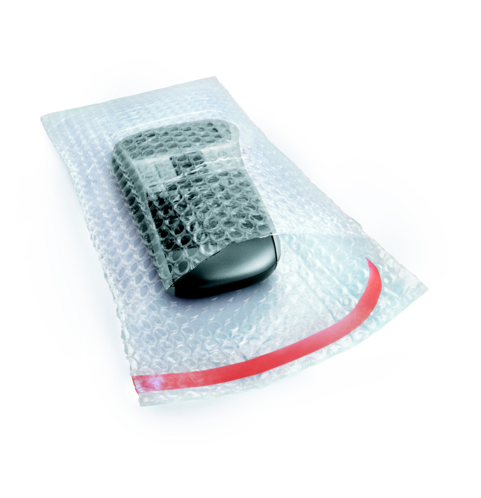 RAJA Sachet bulles avec rabat adhsif repositionnable - 18 x 30 cm - Transparent - Paquet de 300