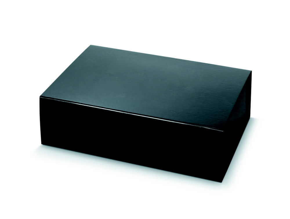 Bote cadeau carton fermeture aimante L.33 x l.23 x H.10 cm - Noir brillant - Lot de 10