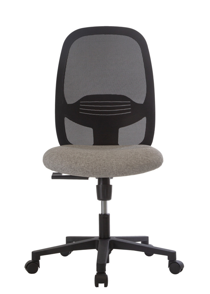 Sige de bureau Clint noir sans accoudoir - Assise tissu M1 grise et dossier maille filet noir