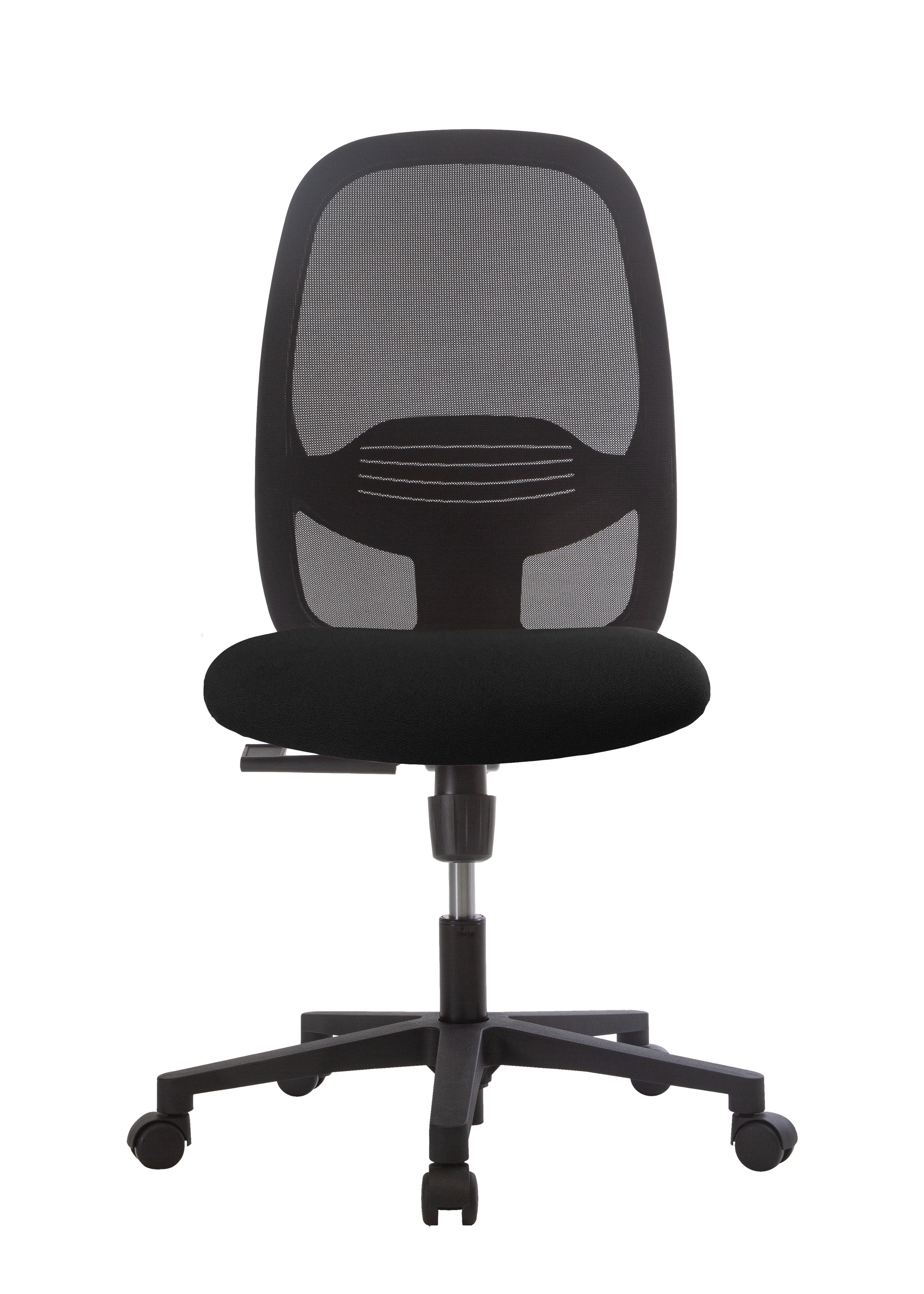 Siège de bureau Clint maille et tissu Noir - Dossier avec hauteur réglable et Roulettes