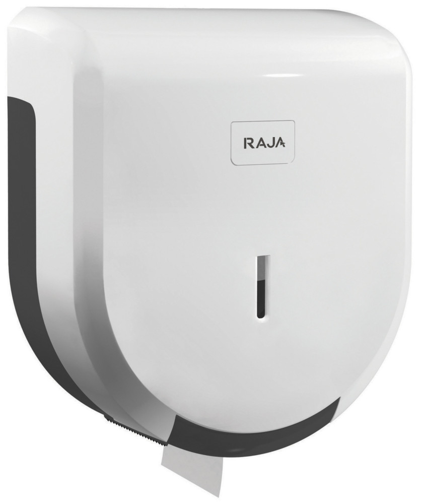 RAJA Distributeur de papier toilette Jumbo en ABS pour bobine maxi de 400 m - Blanc