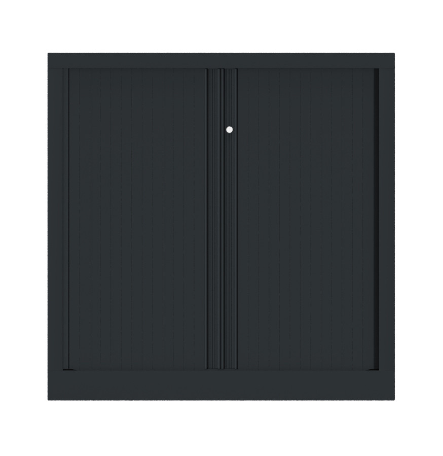 Armoire à rideaux métal Confort+ H.100 x L.100 cm - Corps Anthracite - Rideaux Anthracite