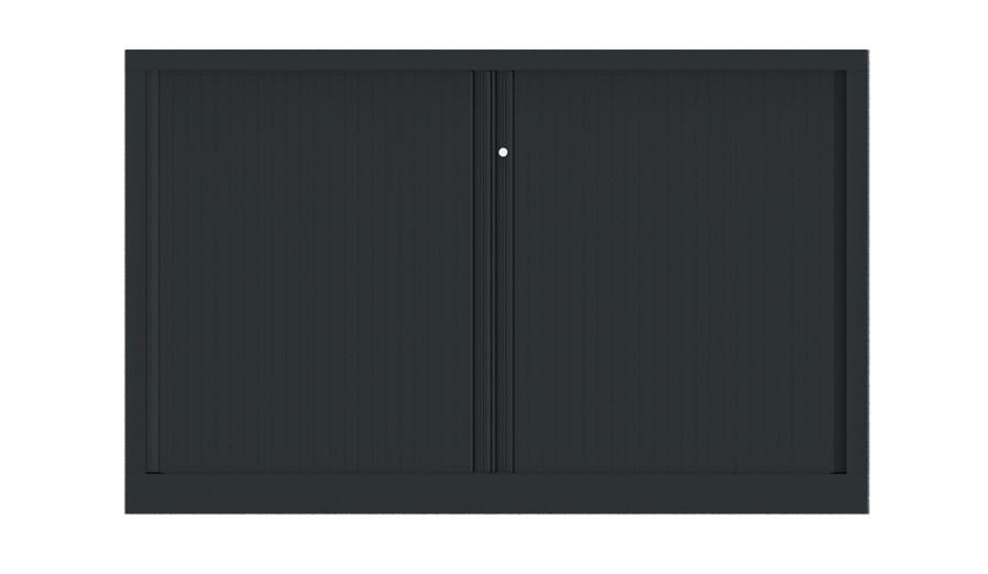 Armoire à rideaux métal Confort+ H.100 x L.160 cm - Corps Anthracite - Rideaux Anthracite