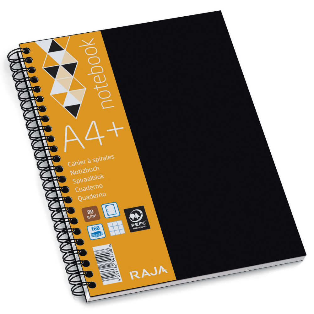 RAJA Cahier  spirale 23 x 29,7 cm - 80g - Perfor 2 trous - Petits carreaux 5x5 - 160 pages