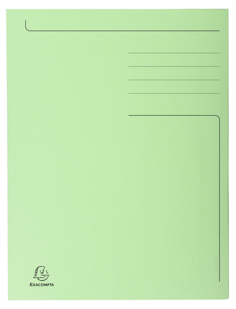 Exacompta Chemise 3 rabats sans lastique Forever en carte 280g - Vert