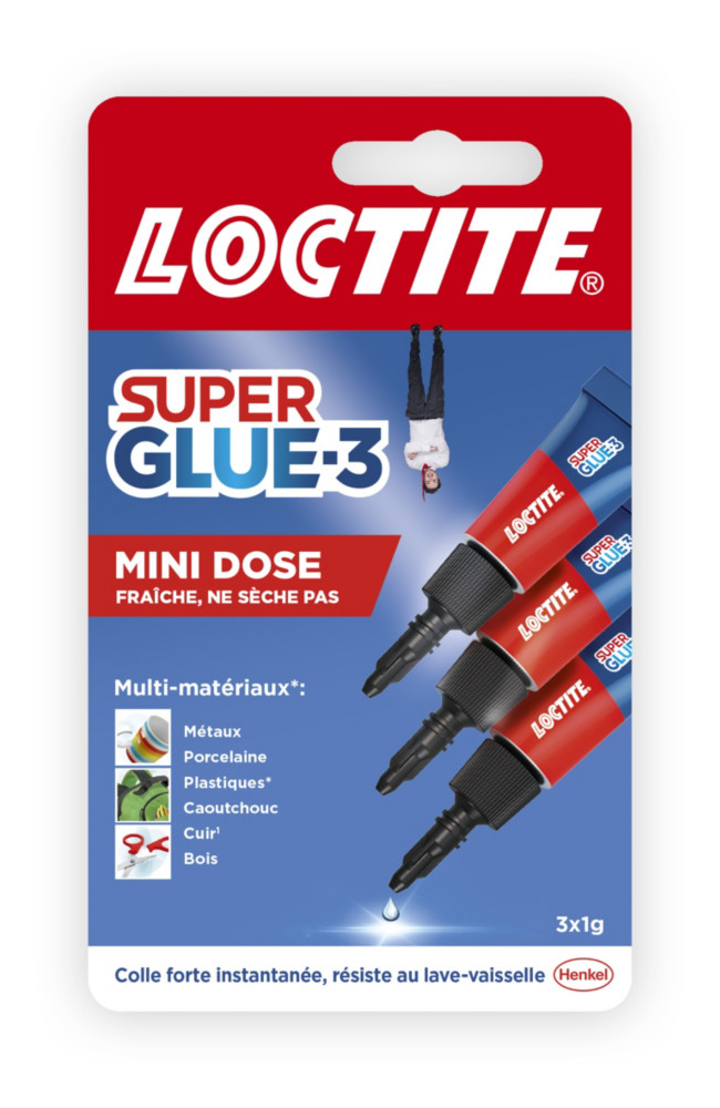 Loctite Colle liquide extra-forte Super Glue 3 - 3 tubes 1g