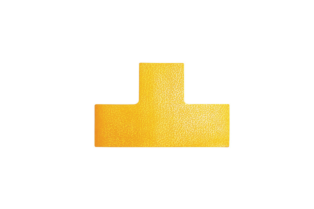 Durable Symbole de marquage au sol permanent - Adhsif antidrapant - T - 15 x 10 cm - Jaune - Lot de 10
