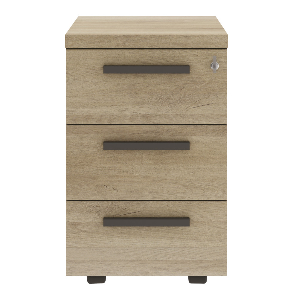 Caisson mobile Osiris - L.42 x P.60 x H.65 cm - 3 tiroirs - Chne Bocage
