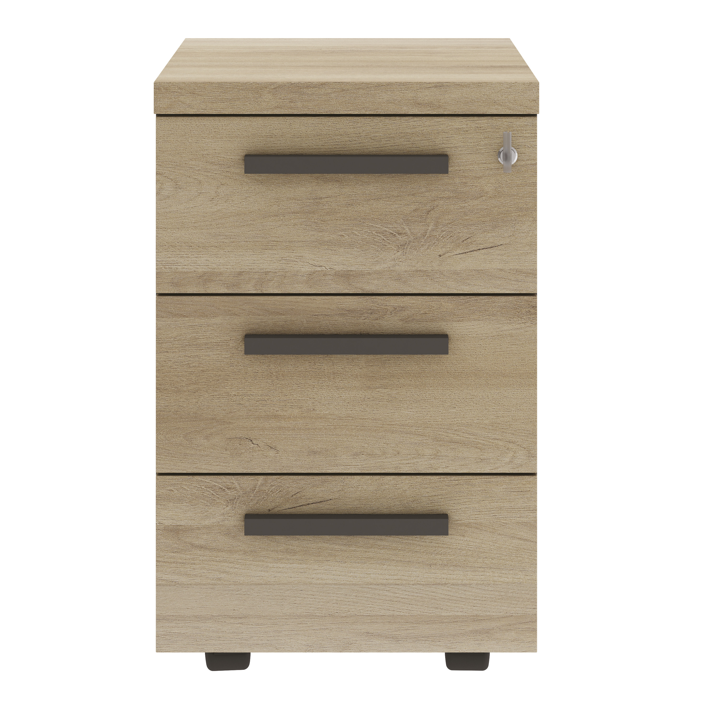 Caisson mobile Osiris - L.42 x P.60 x H.65 cm - 3 tiroirs - Chêne Bocage