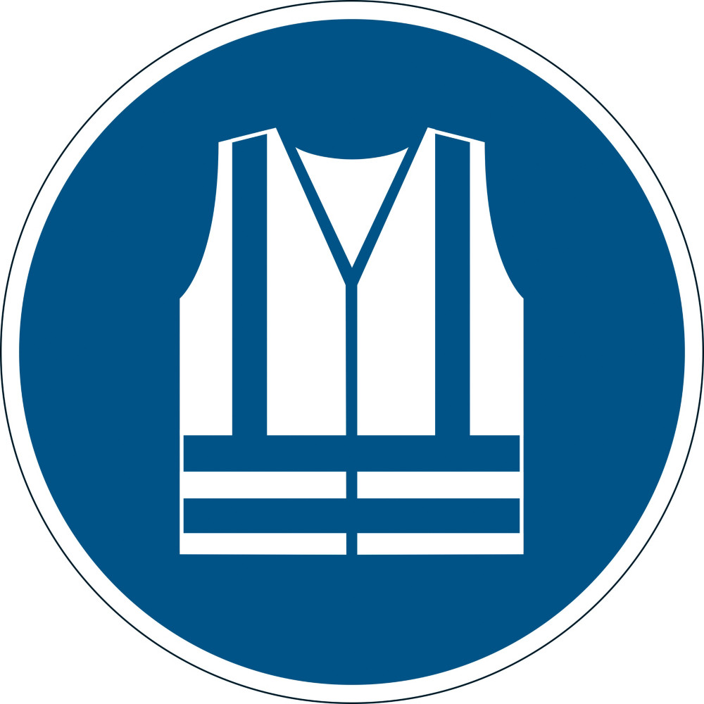 Durable Pictogramme de signalisation au sol permanent - Port du gilet de scurit obligatoire - Diamtre 43 cm