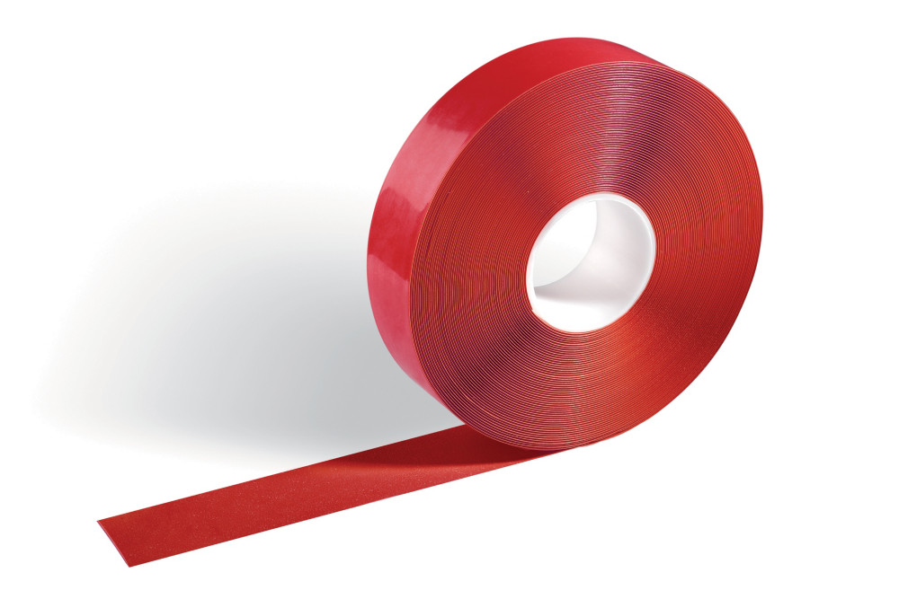 Durable Ruban adhsif permanent de marquage au sol - Antidrapant - 30 m x 50 mm - Rouge